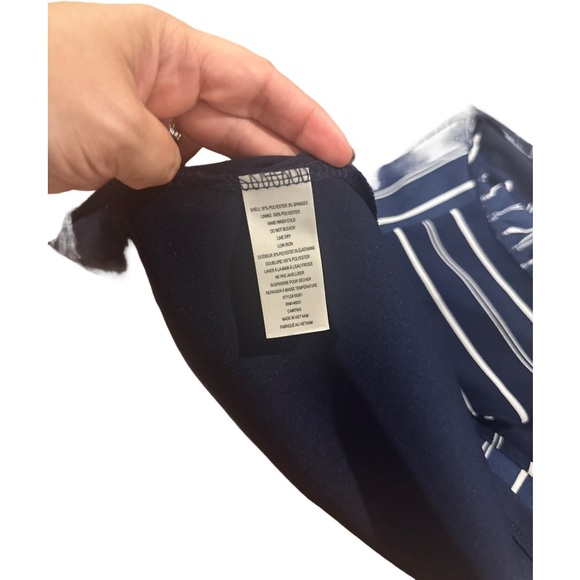 Navy Blue striped Monteau Dress - size medium - Picture 5 of 5